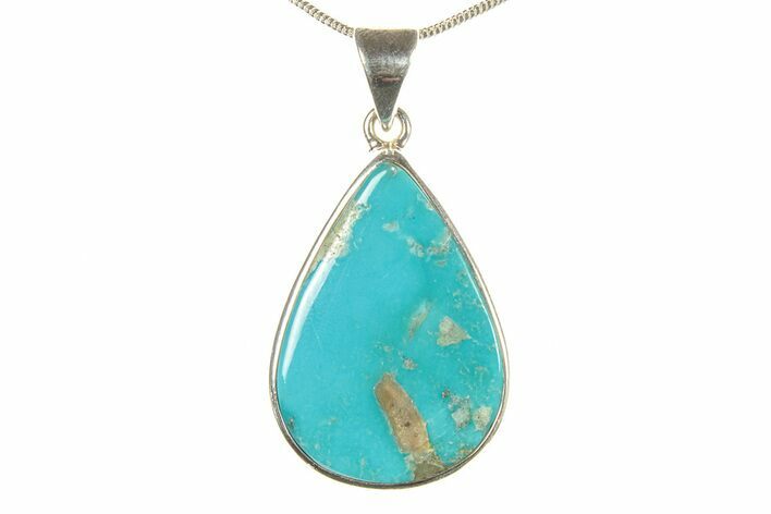 Persian Turquoise Pendant (Necklace) - Sterling Silver #279299
